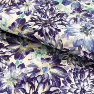 Dekorationstyg Peony blue digital print