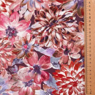 Dekorationstyg Peony orange digital print