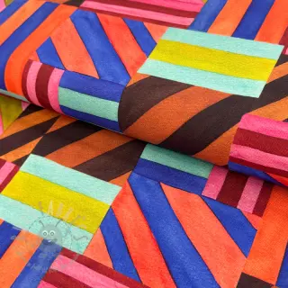 Dekorationstyg Stripes multi digital print