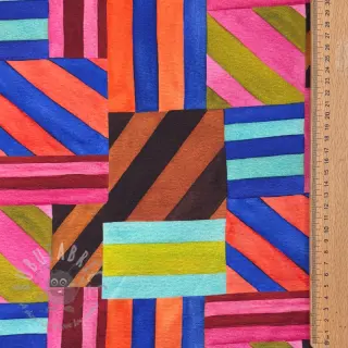 Dekorationstyg Stripes multi digital print