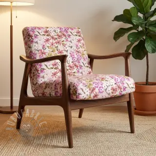 Dekorationstyg Floralia pink digital print