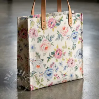 Dekorationstyg Linenlook Romance digital print