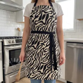 Dekorationstyg Linenlook Animal black