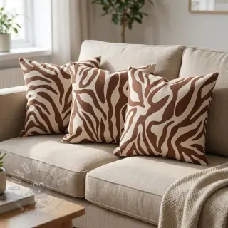 Dekorationstyg Linenlook Animal dark brown