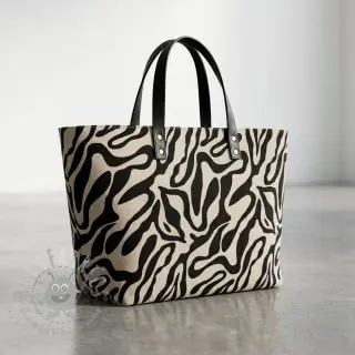 Dekorationstyg Linenlook Animal black