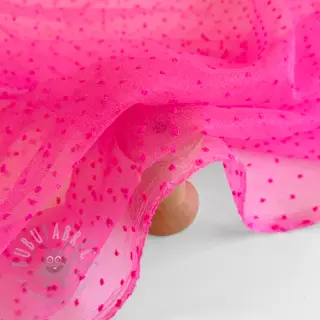 Tyll till TUTU-kjol DOTS fuchsia