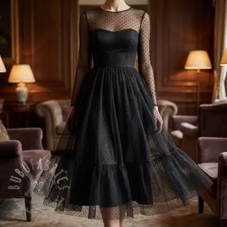 Tyll till TUTU-kjol DOTS black