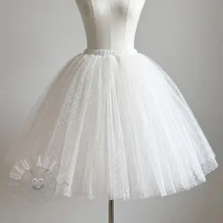 Tyll till TUTU-kjol DOTS white