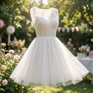 Tyl na TUTU DOTS white
