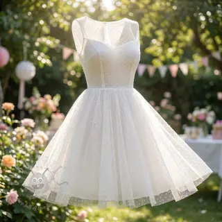 Tyll till TUTU-kjol DOTS white