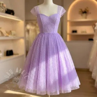 Tyll till TUTU-kjol DOTS lilac