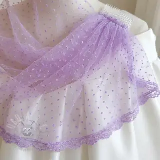 Tyll till TUTU-kjol DOTS lilac