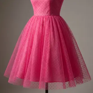 Tyl na TUTU DOTS fuchsia