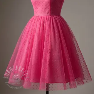 Tyll till TUTU-kjol DOTS fuchsia