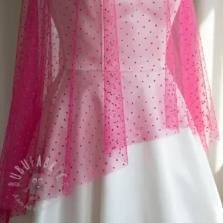 Tyll till TUTU-kjol DOTS fuchsia