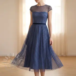 Tyll till TUTU-kjol DOTS dark blue