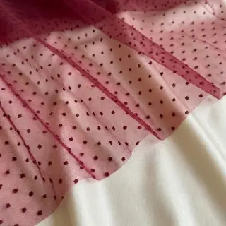 Tyl na TUTU DOTS bordeaux