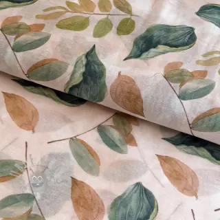 Lyocell med lin och siden Retro Flowers design Och