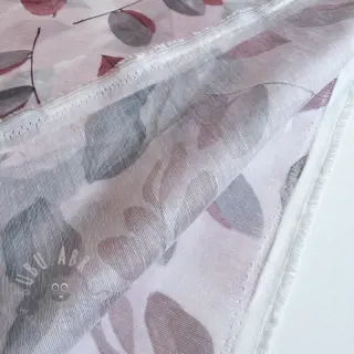 Lyocell med lin och siden Retro Flowers design B