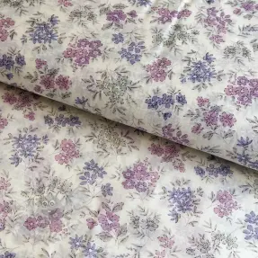 Lyocell med lin och siden Retro Flowers design C