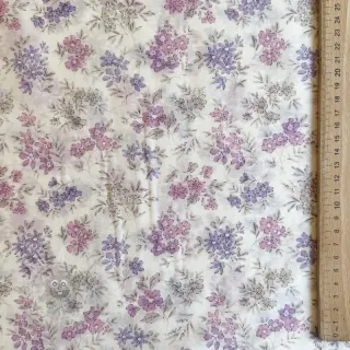 Lyocell med lin och siden Retro Flowers design C