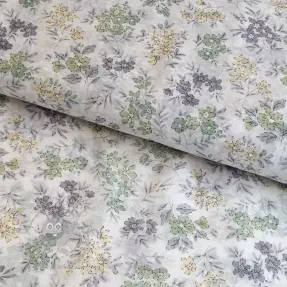 Lyocell med lin och siden Retro Flowers design D