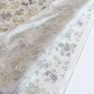 Lyocell med lin och siden Retro Flowers design D