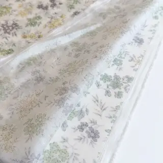 Lyocell s ľanom a hodvábom Retro Flowers design D