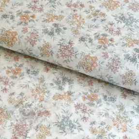 Lyocell med lin och siden Retro Flowers design E