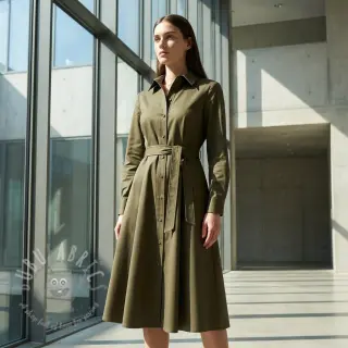 Bomullstyg TWILL Mango olive green