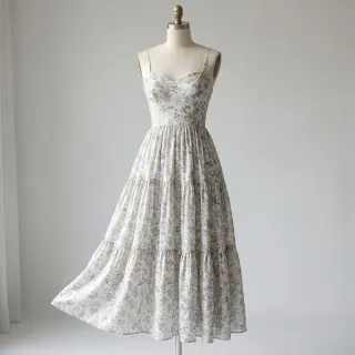 Lyocell s ľanom a hodvábom Retro Flowers design D