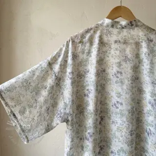 Lyocell med lin och siden Retro Flowers design D