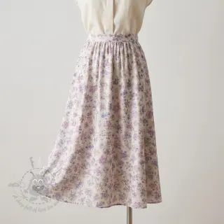 Lyocell med lin och siden Retro Flowers design C