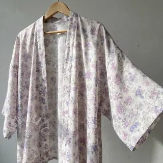 Lyocell med lin och siden Retro Flowers design C