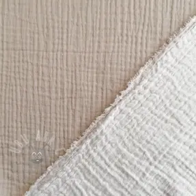 Dubbelgasväv/muslin DOUBLE FACE pebble