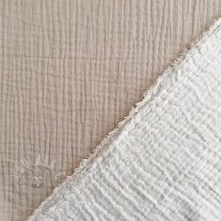 Dubbelgasväv/muslin DOUBLE FACE pebble
