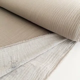 Dubbelgasväv/muslin DOUBLE FACE pebble