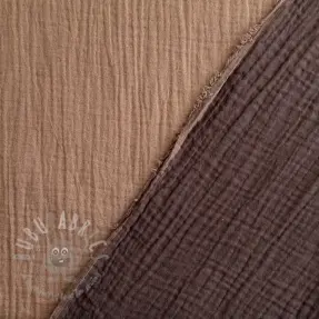 Dubbelgasväv/muslin DOUBLE FACE mocha