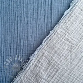 Dubbelgasväv/muslin DOUBLE FACE cloud blue