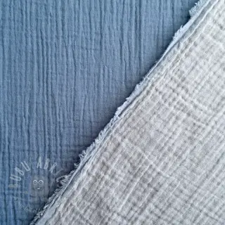 Dubbelgasväv/muslin DOUBLE FACE cloud blue