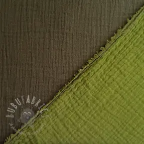 Dubbelgasväv/muslin DOUBLE FACE army