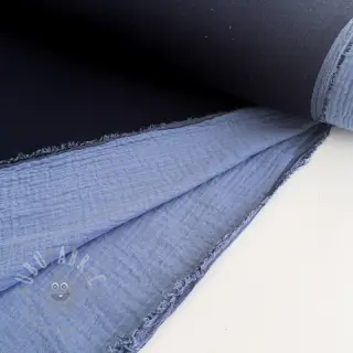 Dubbelgasväv/muslin DOUBLE FACE marine