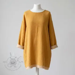 Dubbelgasväv/muslin DOUBLE FACE old yellow