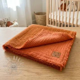 Dubbelgasväv/muslin DOUBLE FACE brick