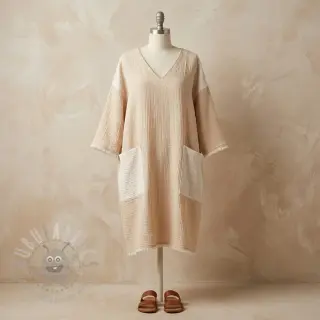 Dubbelgasväv/muslin DOUBLE FACE sand