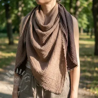 Dubbelgasväv/muslin DOUBLE FACE mocha