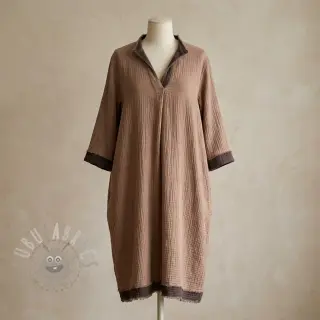 Dubbelgasväv/muslin DOUBLE FACE mocha