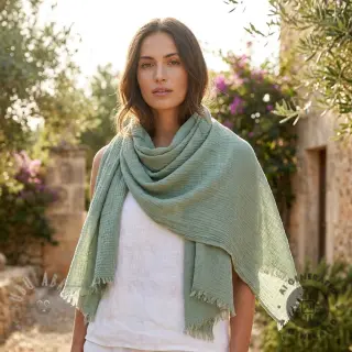 Dubbelgasväv/muslin DOUBLE FACE light mint