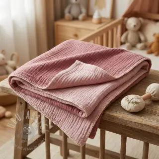 Dubbelgasväv/muslin DOUBLE FACE lilac