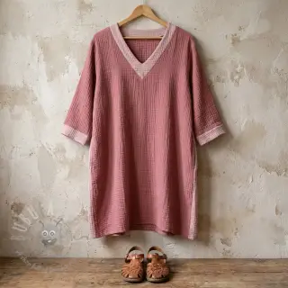 Dubbelgasväv/muslin DOUBLE FACE lilac